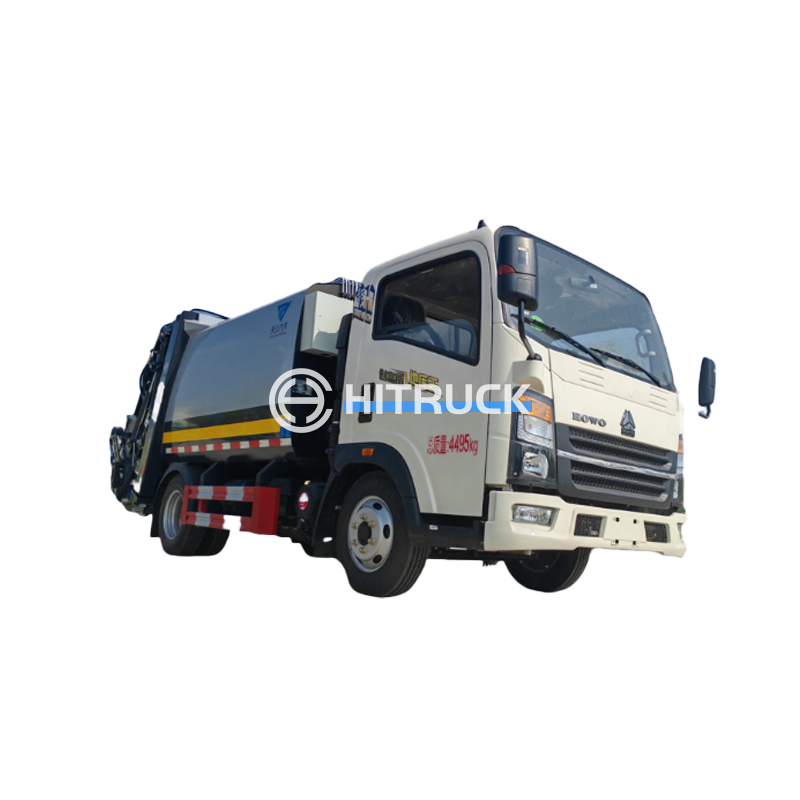 Sinotruk HOWO compression garbage truck (6 square blue plate)
