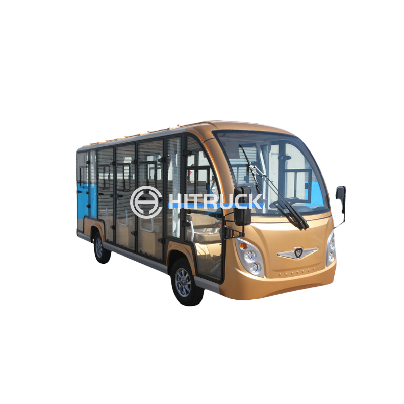 14-seater electric sightseeing car enclosed in gold